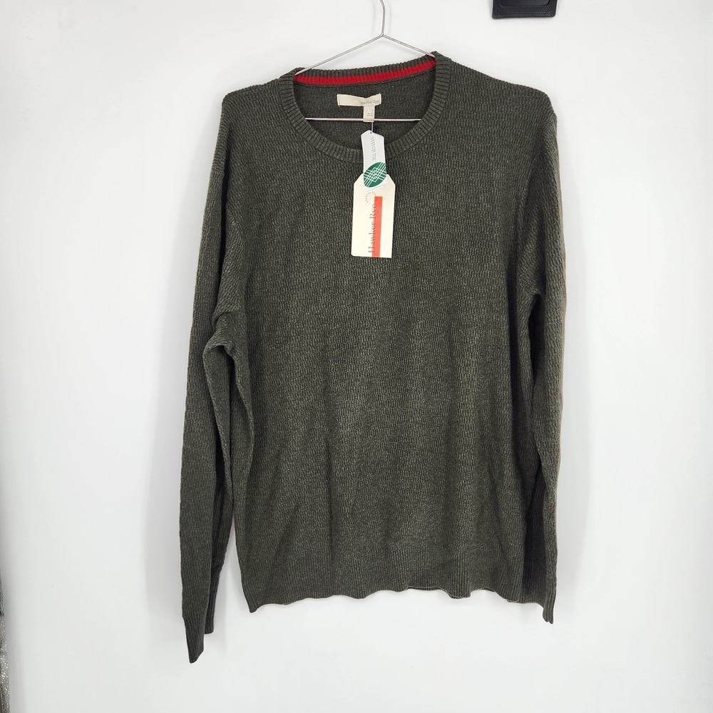 Hawker Rye Men's Dark Green Large Joshua Thermal Crewneck Sweater NWT